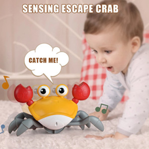 خرچنگ موزیکال شارژی سنسوردار نارنجی electric induction cute crab orange -اسباب بازی